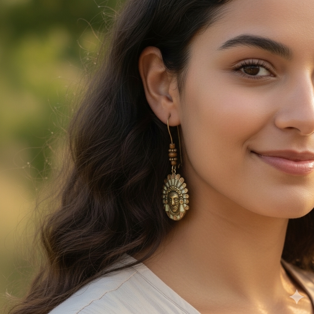 Fashion Bohemian Chief Crystal Tassel Drop Dangle Ethnic Charm Earrings